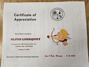 Certificate 2024 Olivia